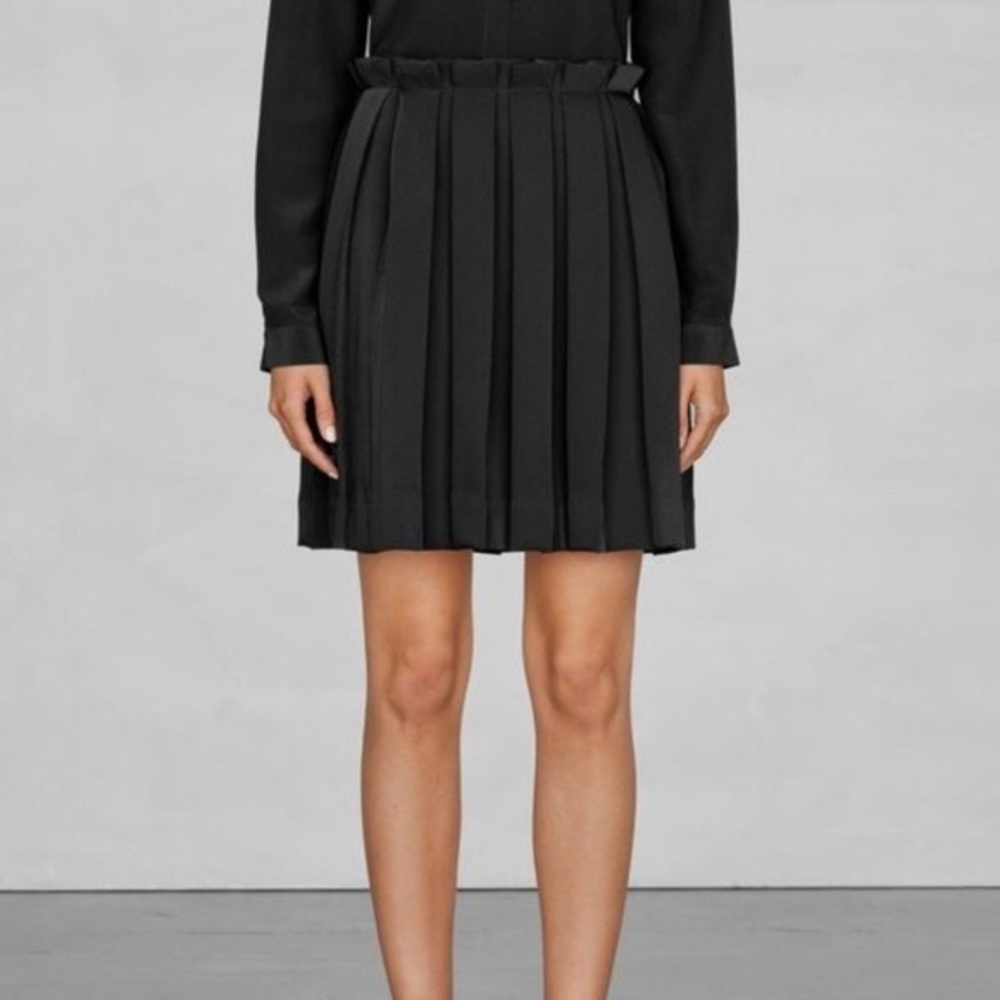 & Other Stories Black Pleated Skirt